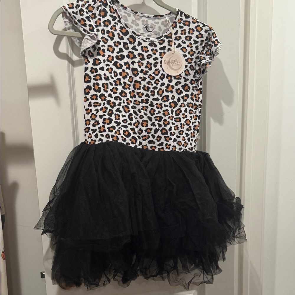 Leopard Bamboo & Tulle Tutu Dress by Snuggle Bums size 7/8 NWT